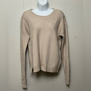 Wilfred Scoop Neck Beige Crew Sweater
